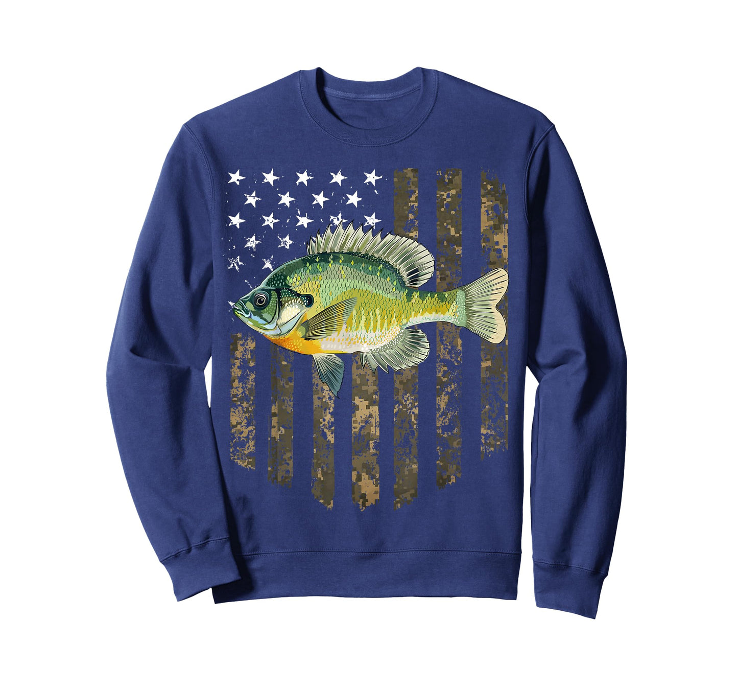 Camo American Flag Bluegill Fishing 4th Of July T-Shirt