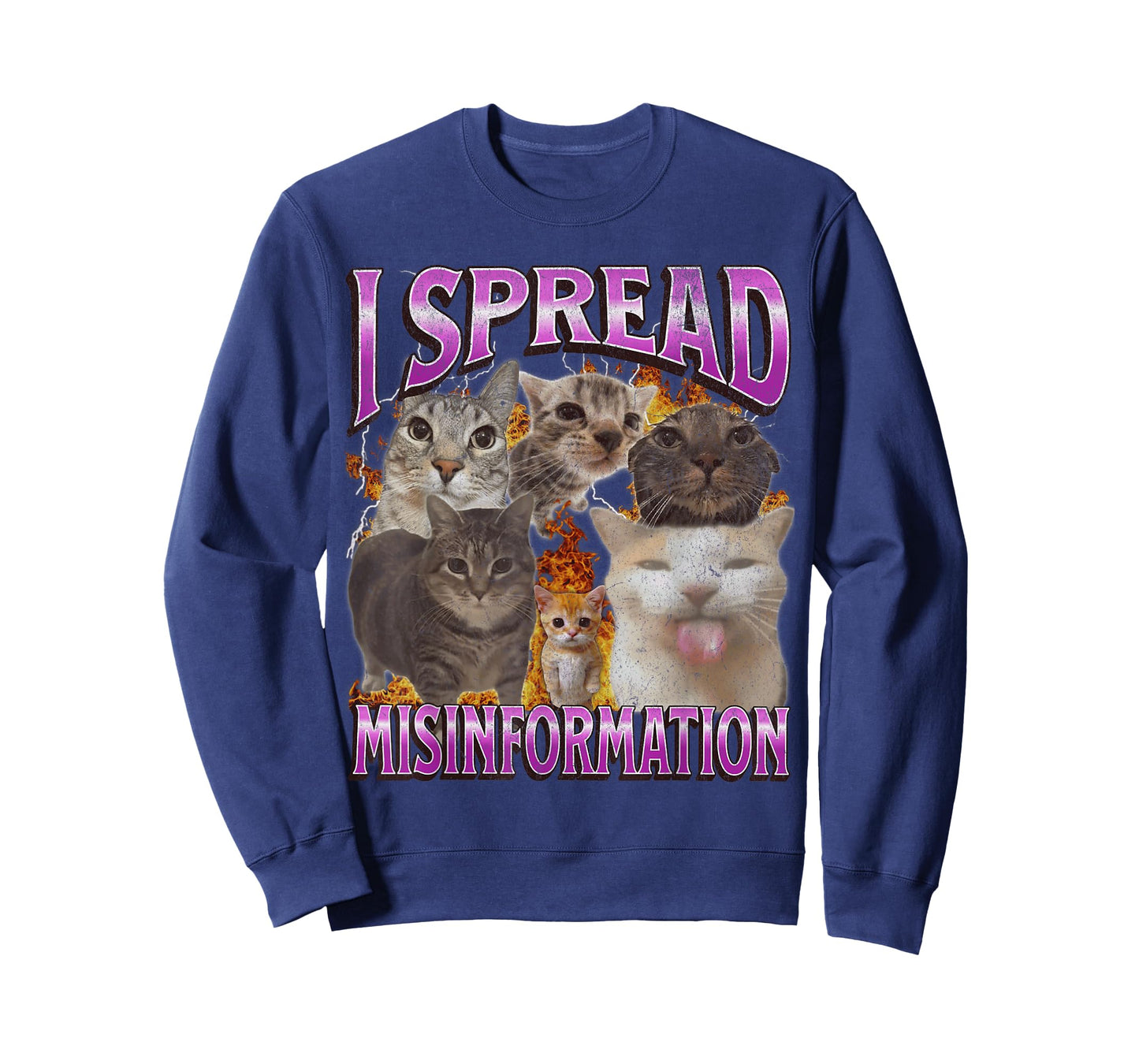 I Spread Misinformation Funny Cat Meme Bootleg Graphic Men Women T-Shirt
