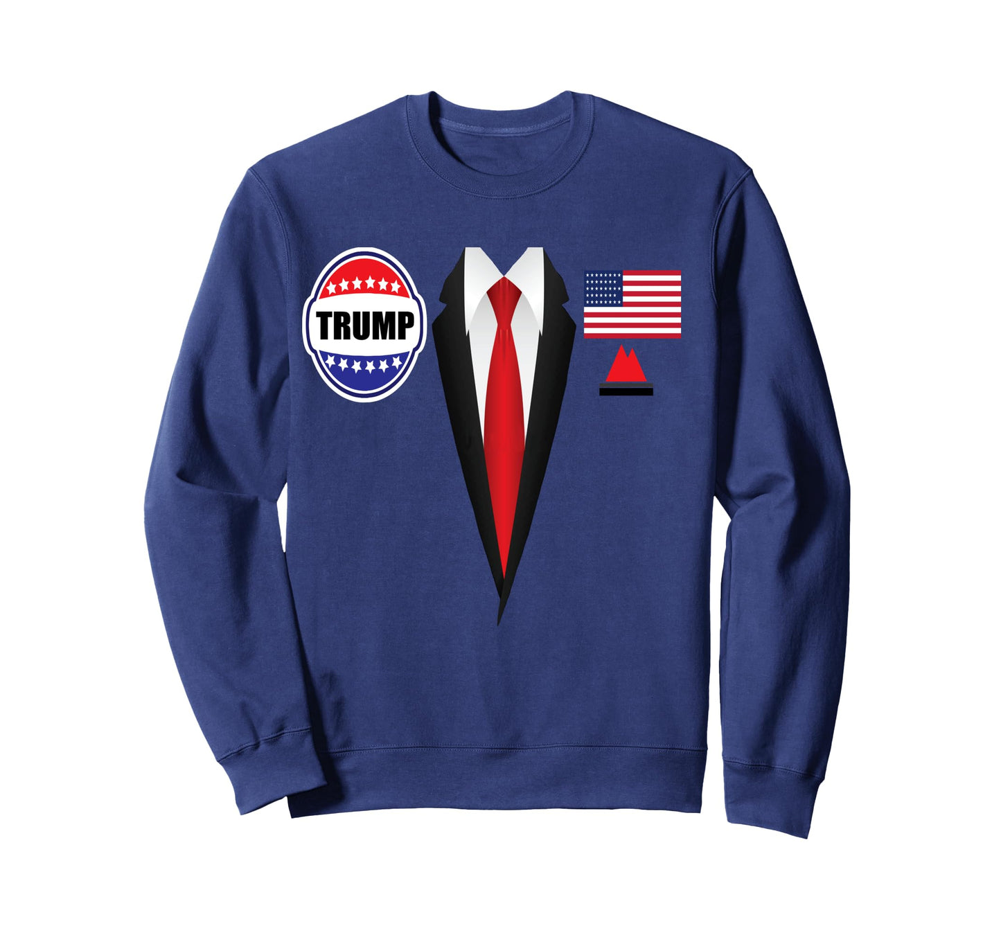 President Trump Shirt Suit Halloween Lazy Costume Flag