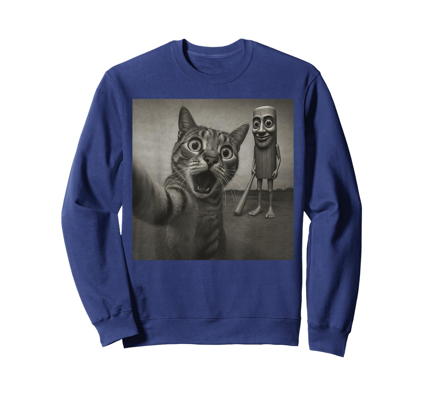 Cat Selfie Tung Tung Tung Sahur Italian Brainrot Funny Meme T-Shirt