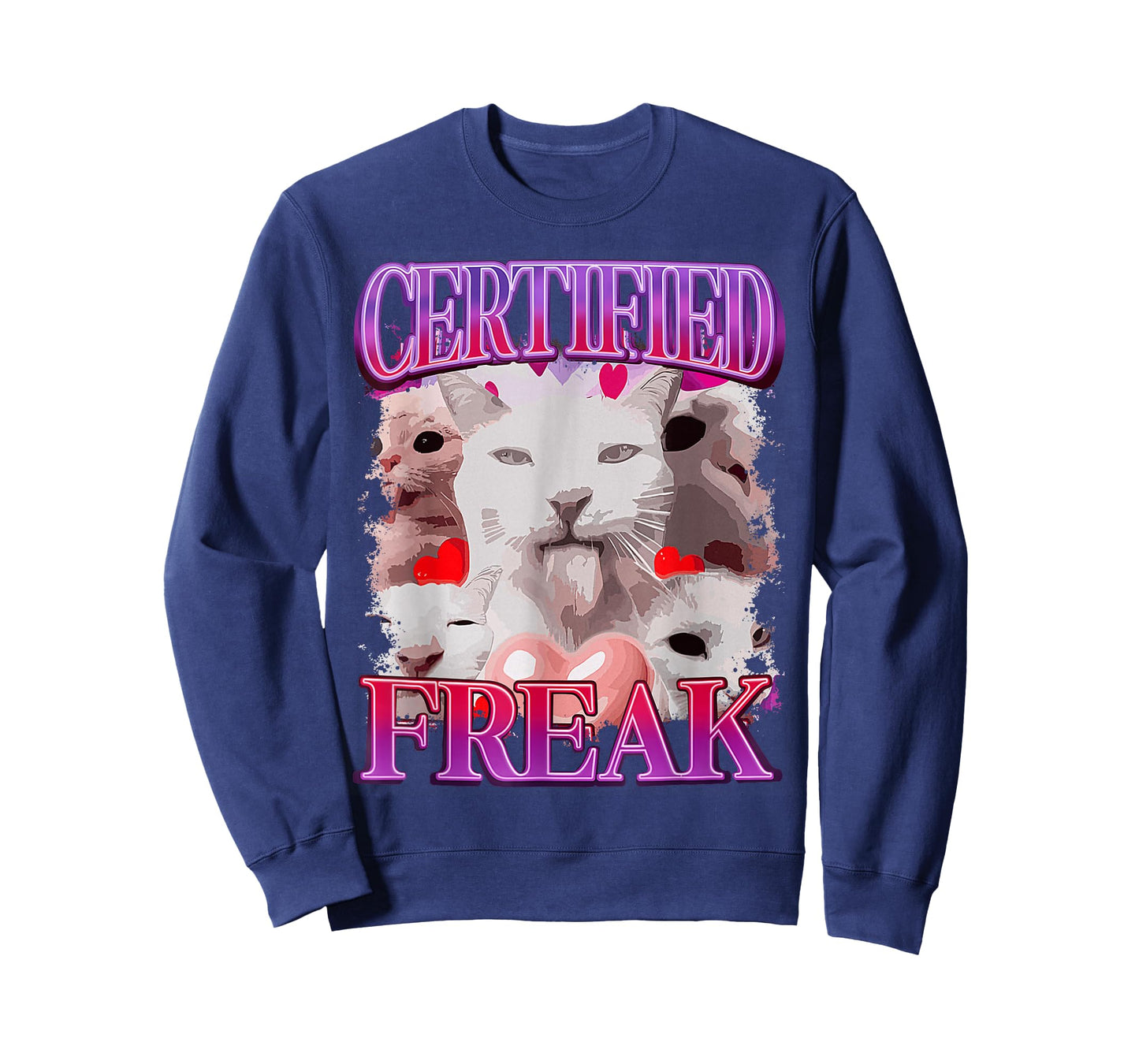 Certified Freak Cat Funny Cat Meme Sarcastic Humor T-Shirt