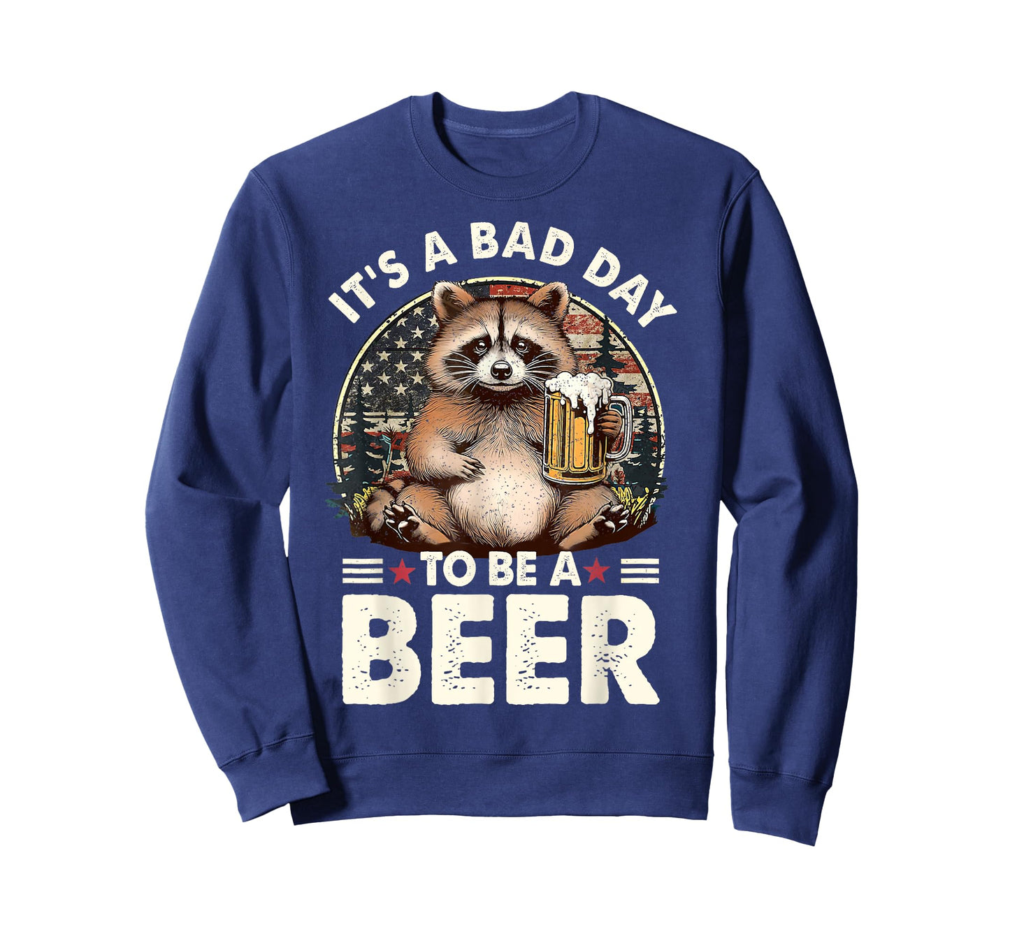 US Flag Raccoon Drinking Shirt It's A Bad Day To Be A Beer T-Shirt