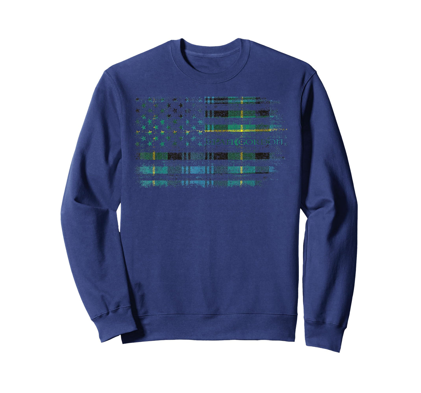 Clan Gordon Scottish tartan US flag kilt Scotland T-Shirt
