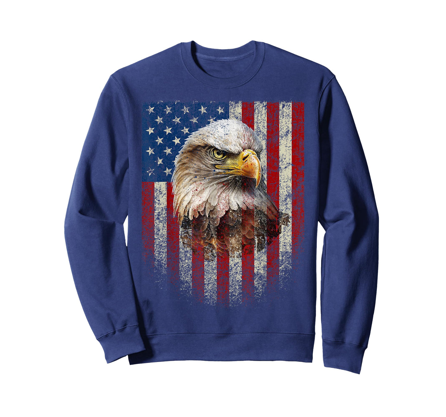 American Flag Bald Eagle Patriotic Red White Blue T-Shirt