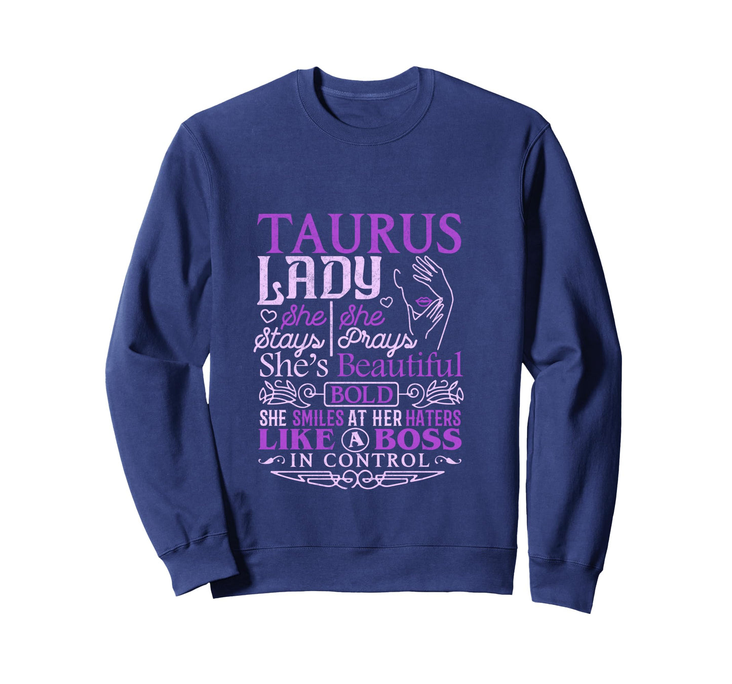 Taurus Lady Shirt Astrology Zodiac Sign Taurus Woman Girl Long Sleeve T-Shirt