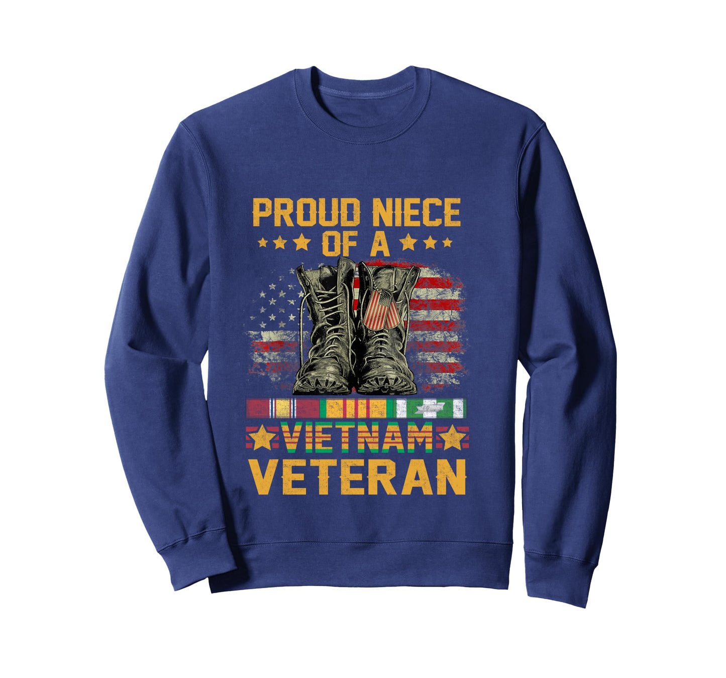 Proud Niece Of A Vietnam Veteran Flag American USA Long Sleeve T-Shirt