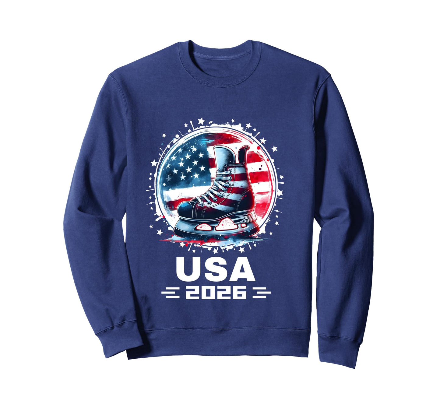 USA Team 2026 Hockey American Flag Women Men Kids Hockey Long Sleeve T-Shirt