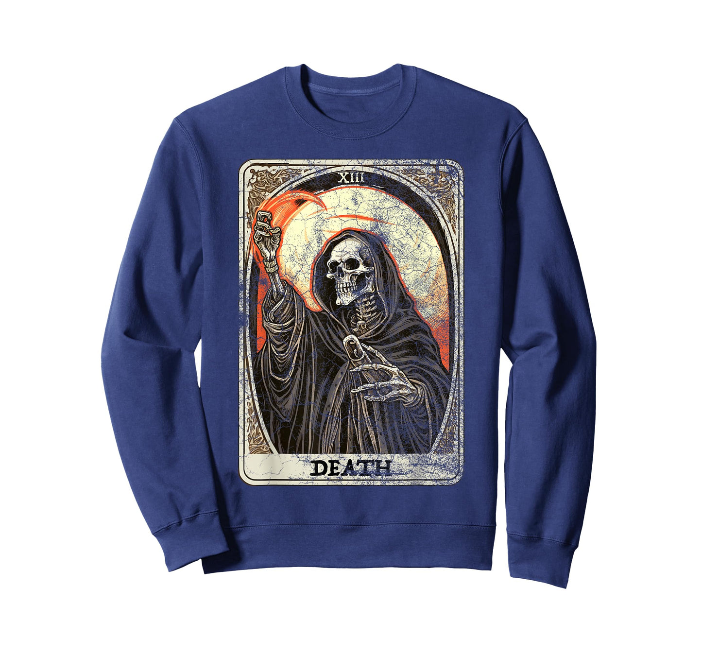 Vintage Death Tarot Card Grim Reaper Occult Satanic Horror T-Shirt