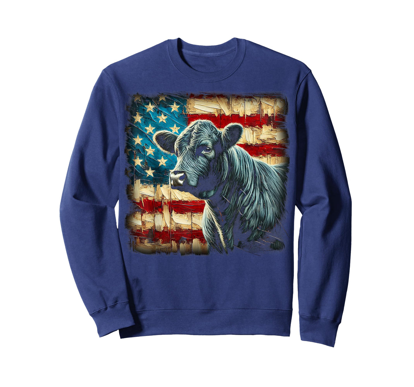 Angus Rancher USA American Flag Cow T-Shirt