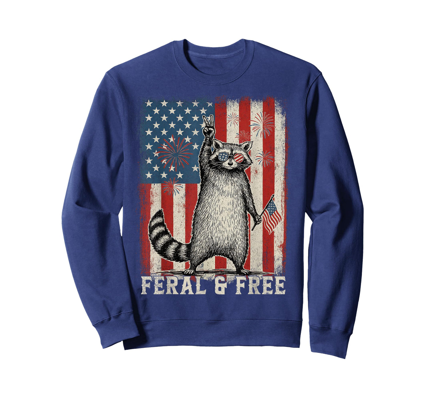 Feral But Free Raccoon July 4th Patriotic Shirt for Family T-Shirt