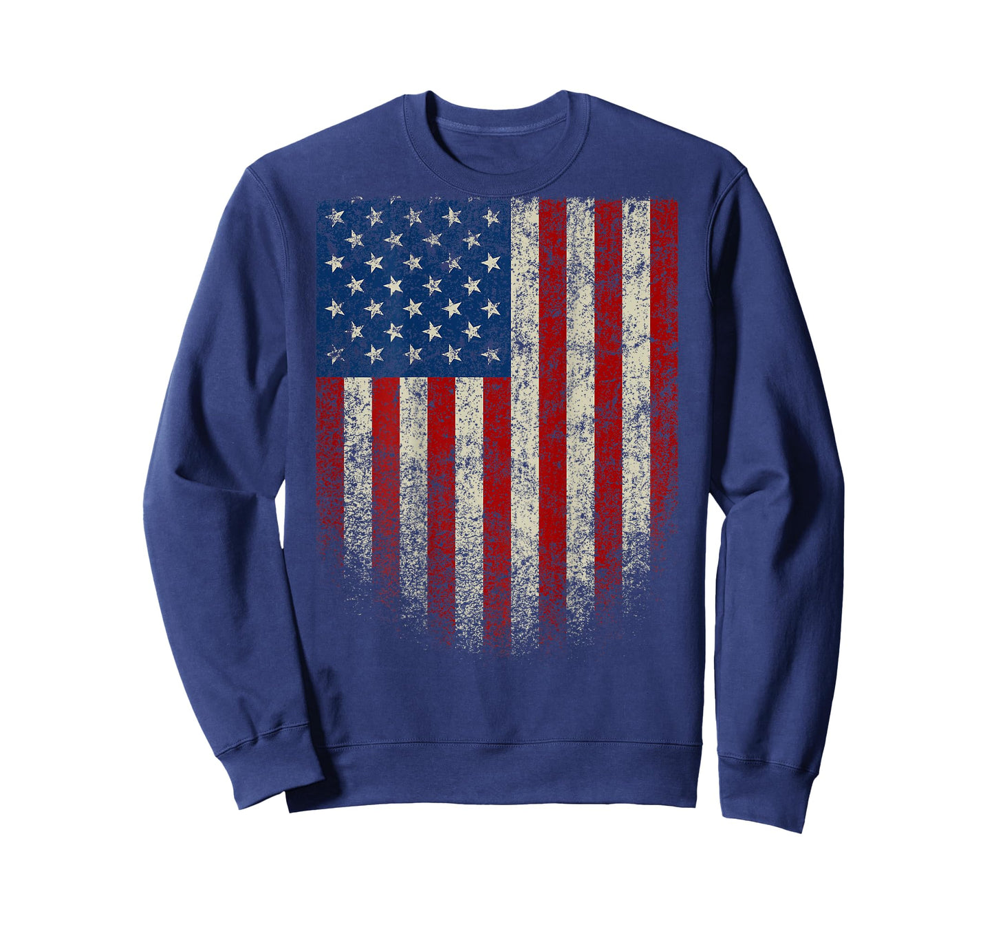 American Flag (Print on The Back) Patriotic Red White Blue T-Shirt