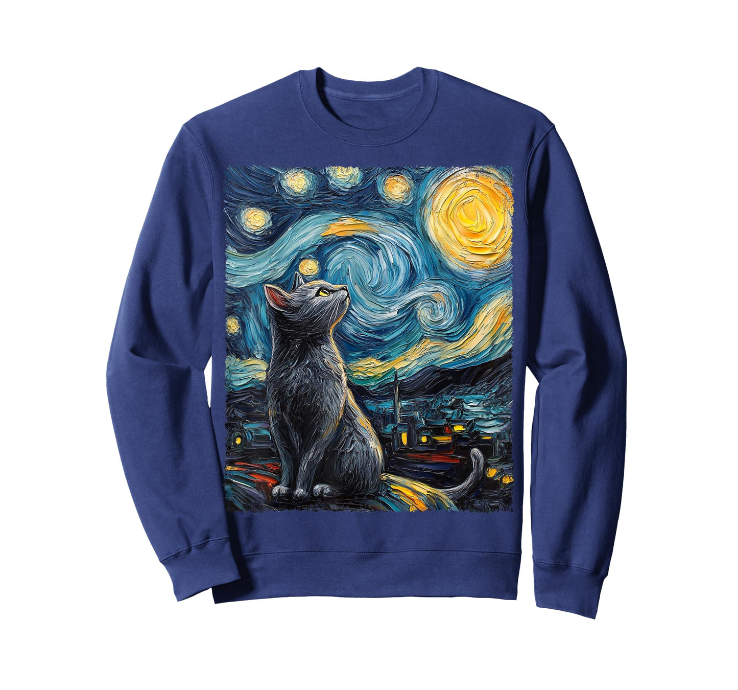 Colorful Van Gogh Starry Night Cat T-Shirt
