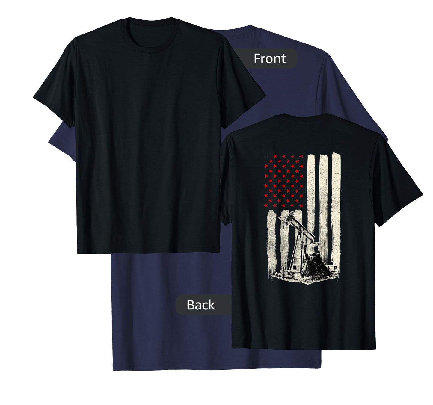 Oilfield Workers Oil Rig Roughneck Design On Back T-Shirt