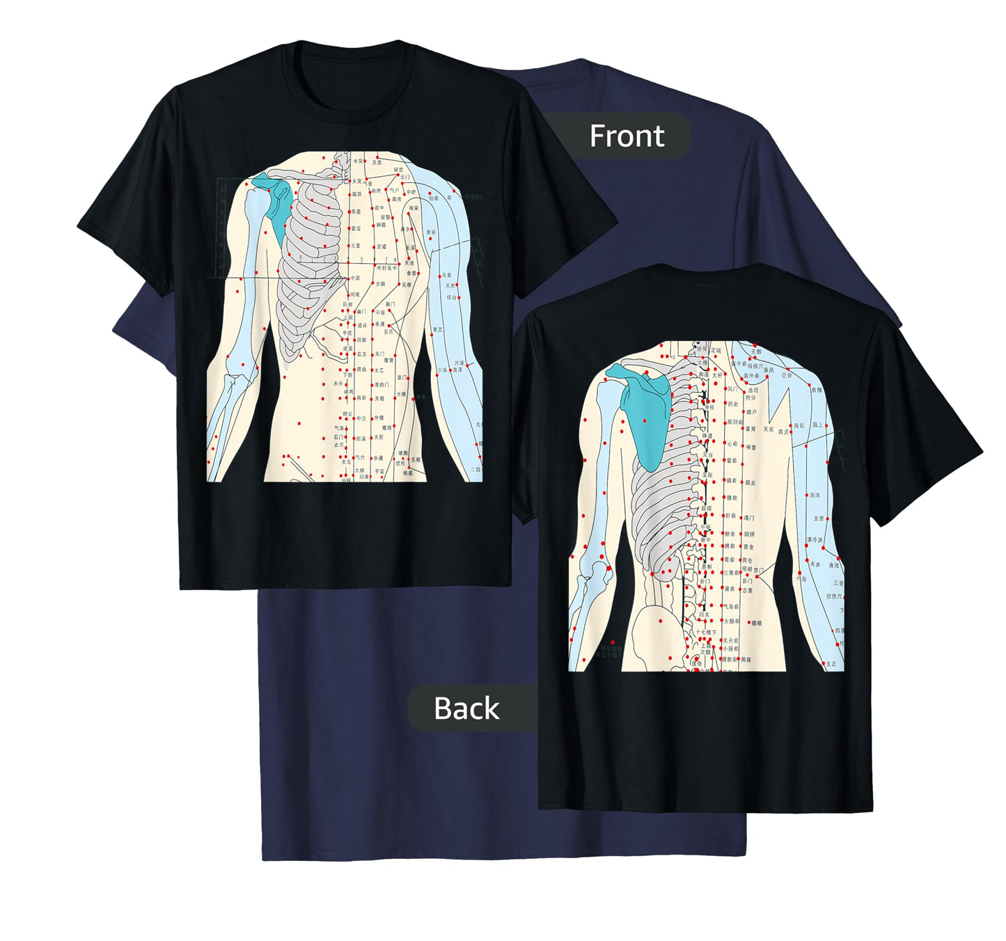 Acupuncture T-Shirt Chinese Medicine Healing Meridian 2 Side T-Shirt