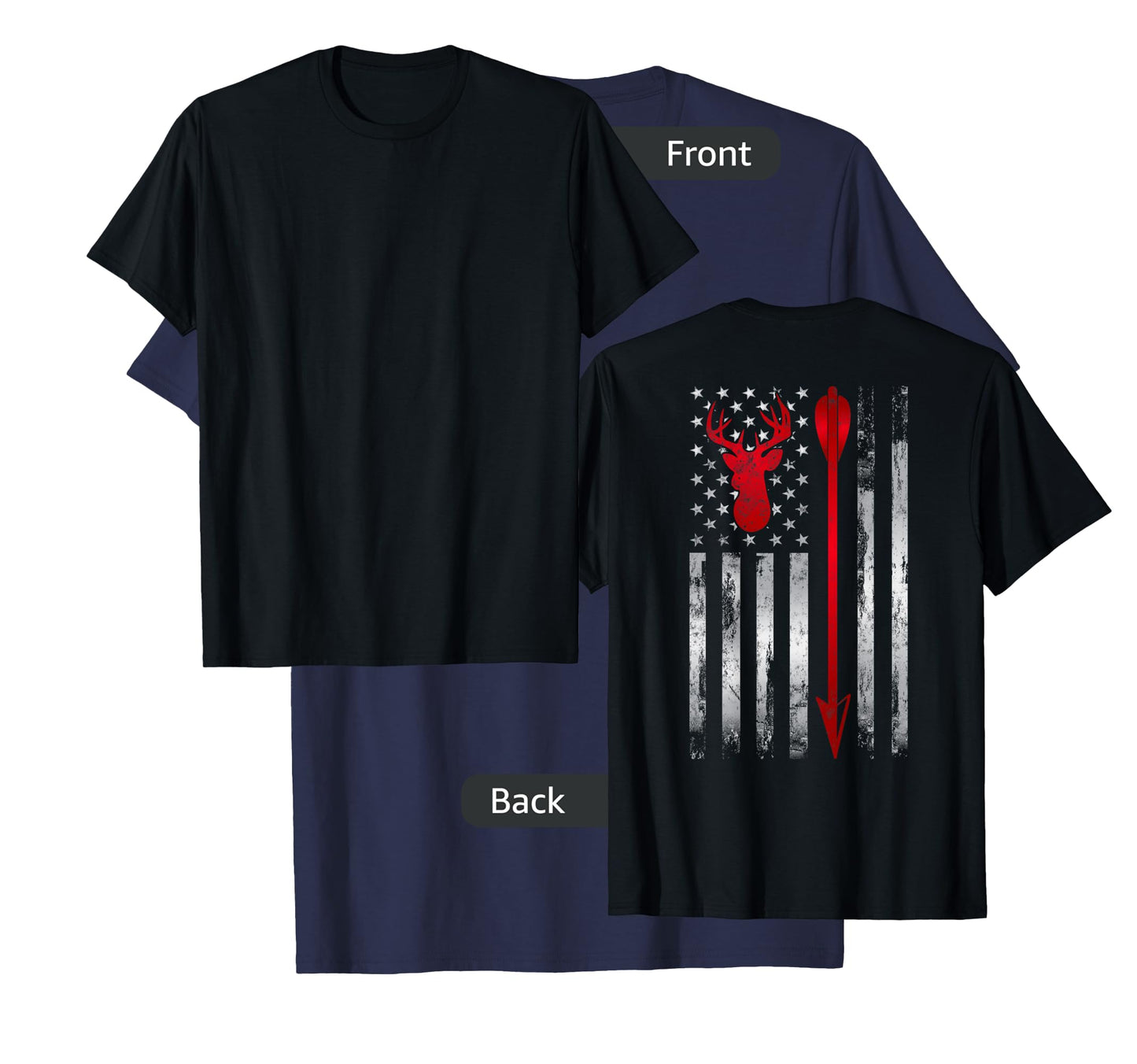 BowHunter Patriotic American USA flag Deer Bow Hunting T-Shirt