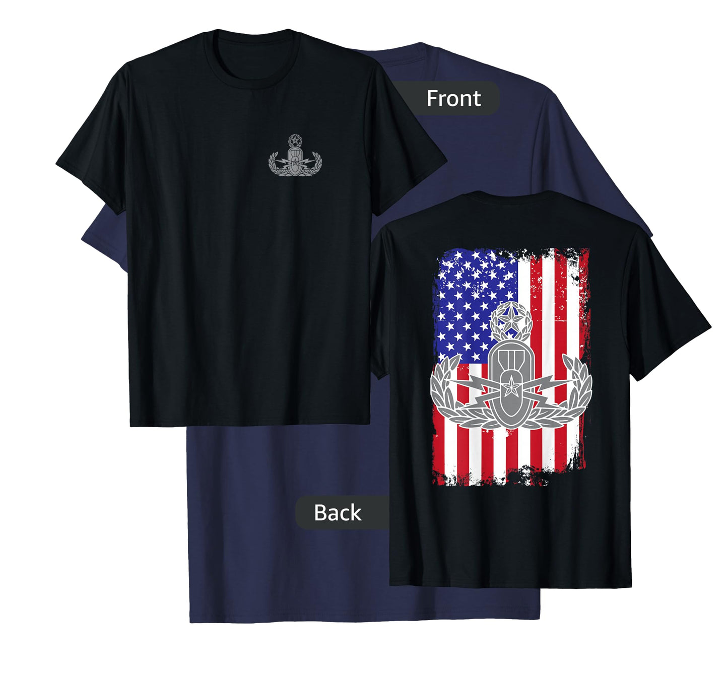EOD American Flag T Shirt - Memorial Day July 4th See Back T-Shirt