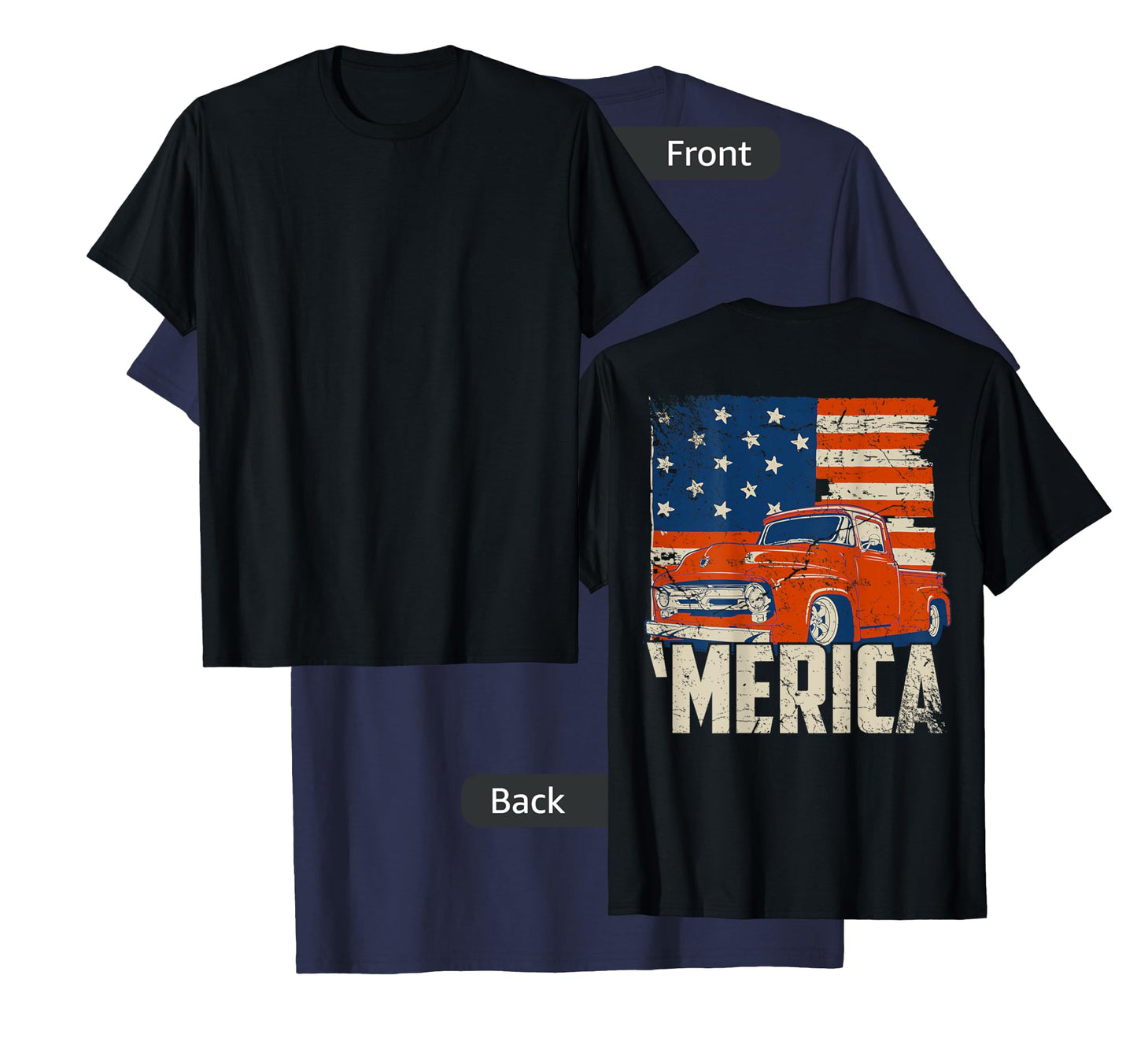 1953 Pickup truck and flag 'Merica shirt Classic truck tee T-Shirt