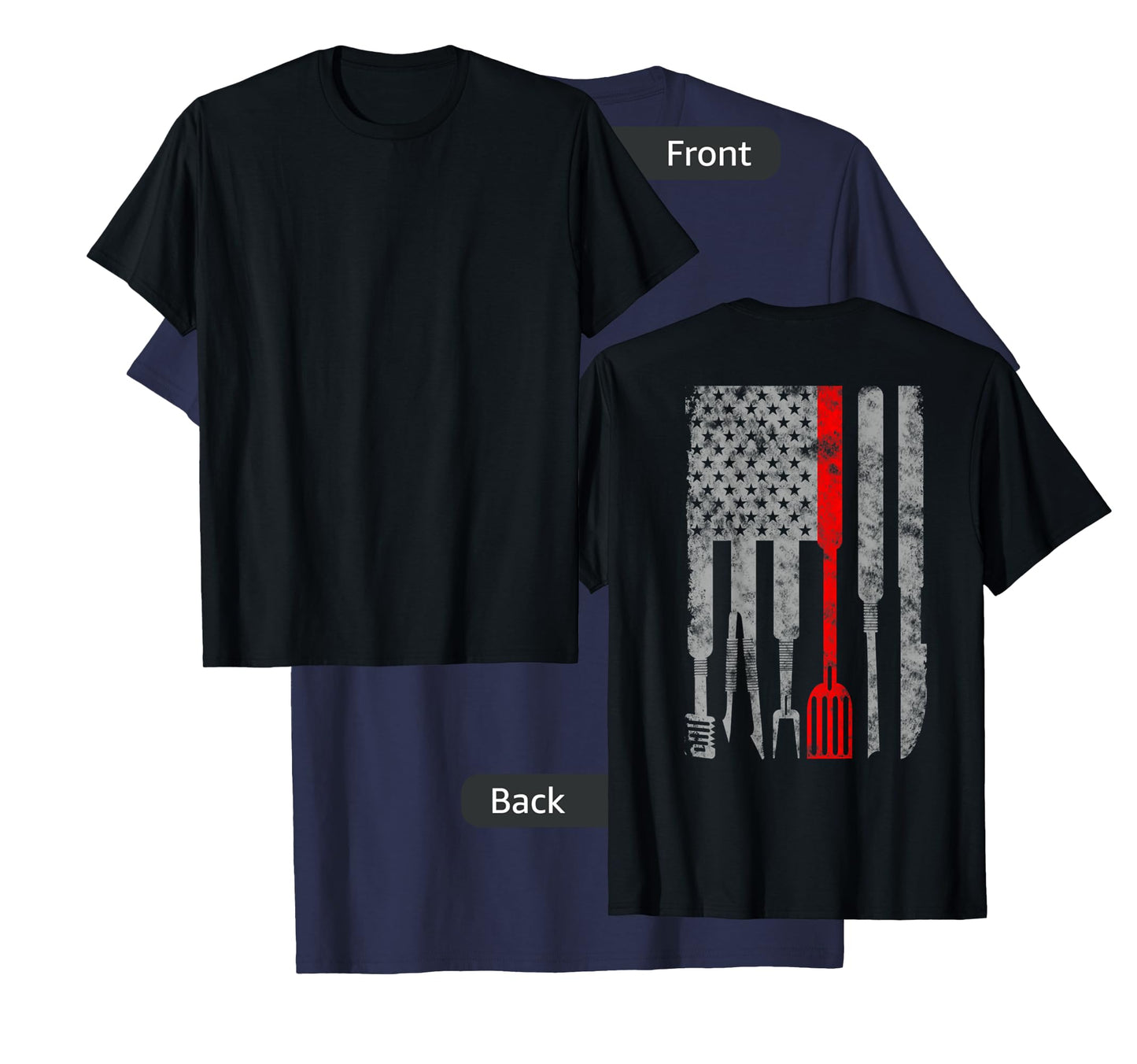Thin red Line american patriotic chef flag T-Shirt