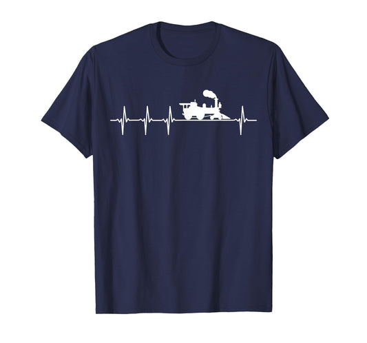 Train Locomotive Fans Heartbeat Pulse Railroader Lover Gift T-Shirt