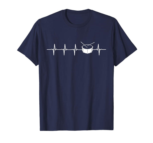 Drums Heartbeat Pulse Marching Band Drumline Snare T-Shirt