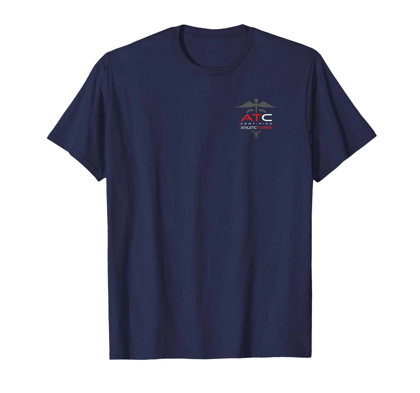 Athletic Trainer - AT - Professional Front/Back AT T-Shirt, Small, Black