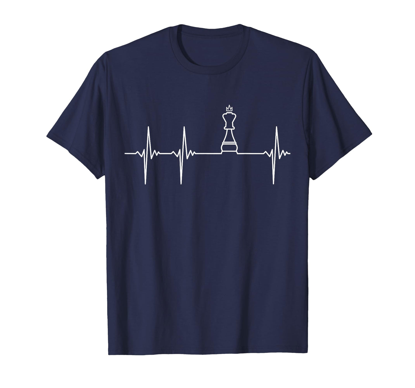 Chess T-Shirt - Heartbeat King Piece - Chess Players Lovers