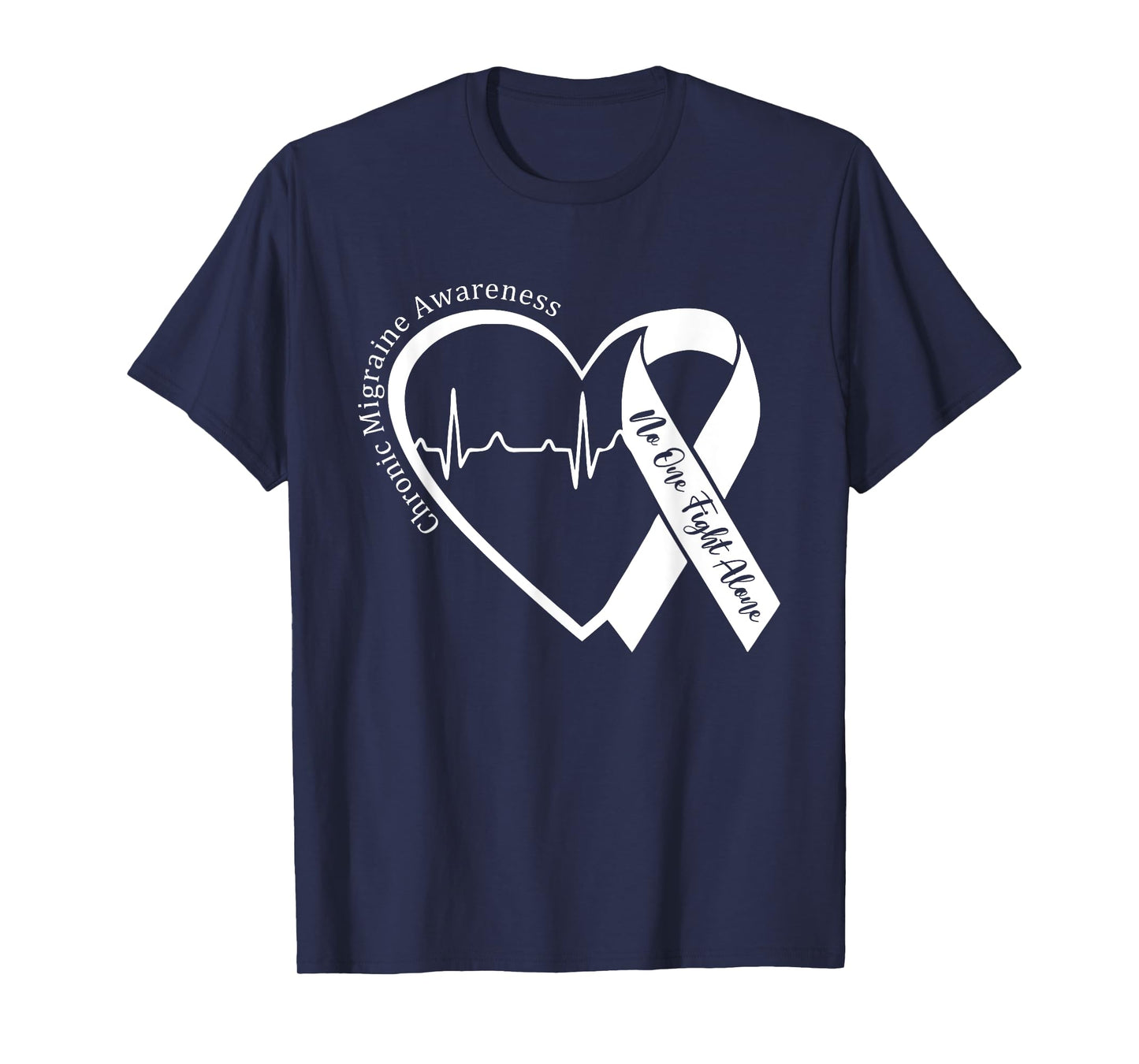 Chronic Migraine Awareness Month Heart Purple Ribbon Support T-Shirt
