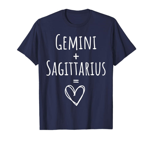 Gemini and Sagittarius Couple Matching Zodiac Sign T-Shirt