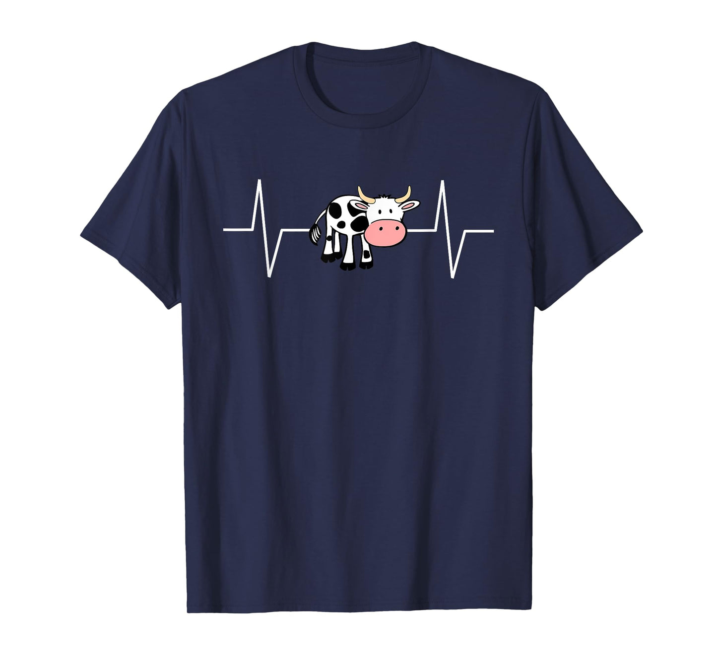 Cow Heartbeat EKG Pulse Line Cute Cow Lovers T-Shirt