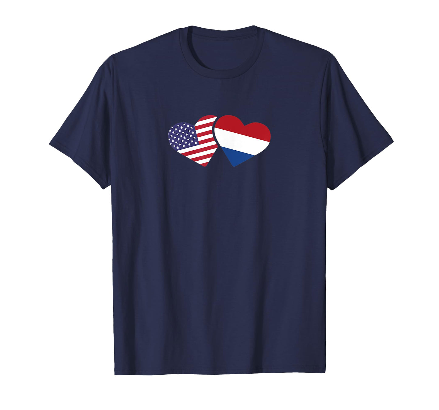 Netherlands USA Flag T Shirt Heart Dutch American Love T-Shirt for Women