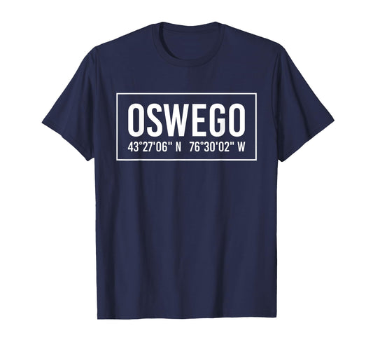 OSWEGO NY NEW YORK Funny City Coordinates Home Roots Gift T-Shirt