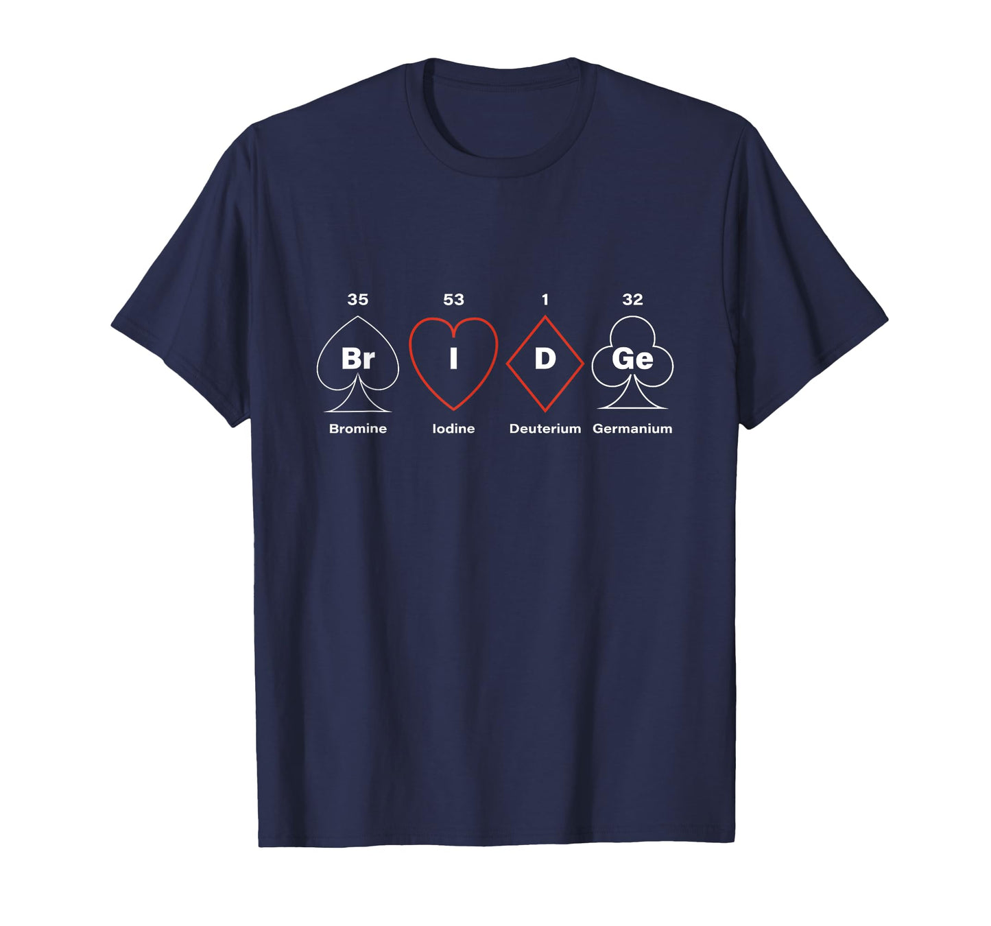 Contract Bridge Bidding Duplicate Card Game Periodic Player T-Shirt