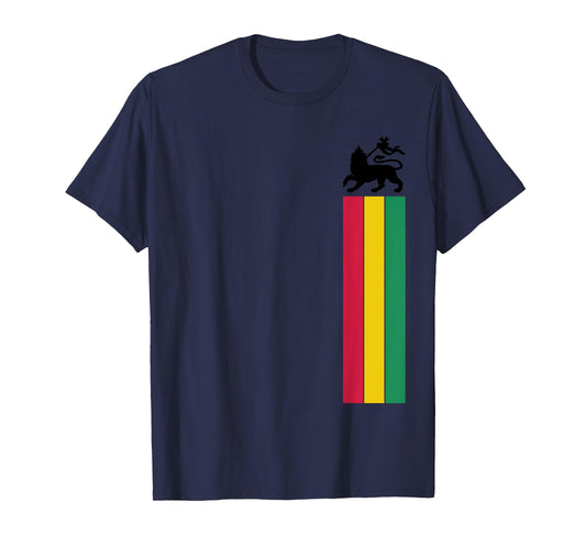 Lion of Juda Reggae Music Jamaica Ethiopian Flag T-Shirt
