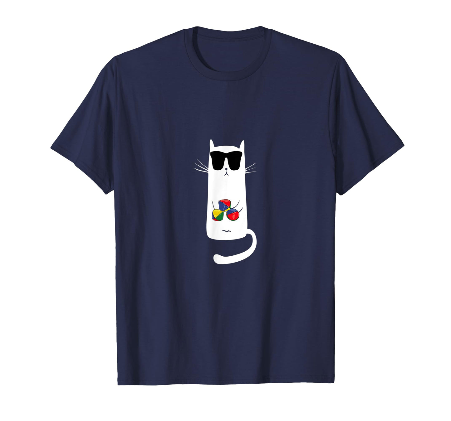 Funny Cat Wearing Sunglasses Juggling T-Shirt for Men Women Kids