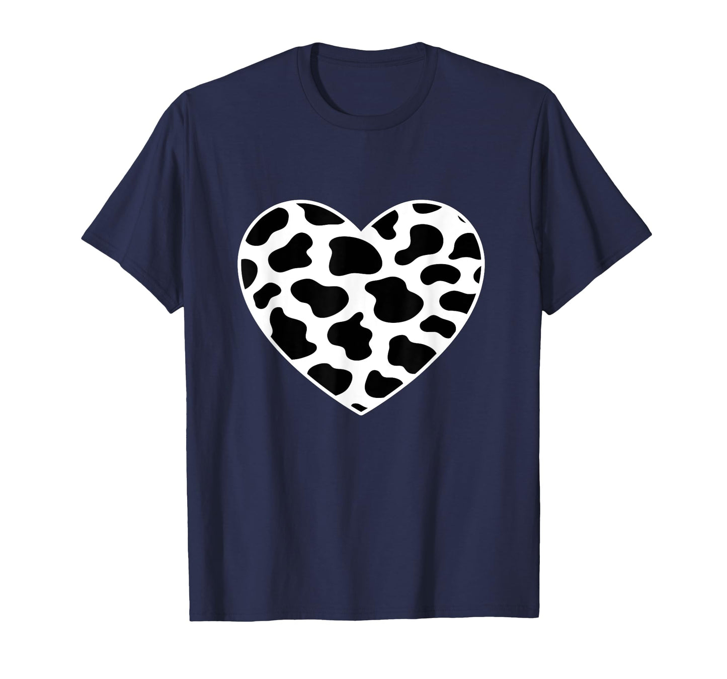 Cow Print Heart Cow Mom Mommy Dad Cow Lover Women Men Farmer T-Shirt
