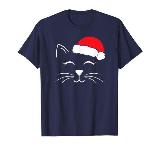 Cute Santa Cat Lover Christmas Men Women Kids T-Shirt