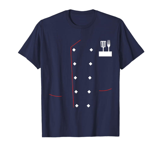Chef Uniform Jacket Faux Cook Chef Master Cooking Costume T-Shirt