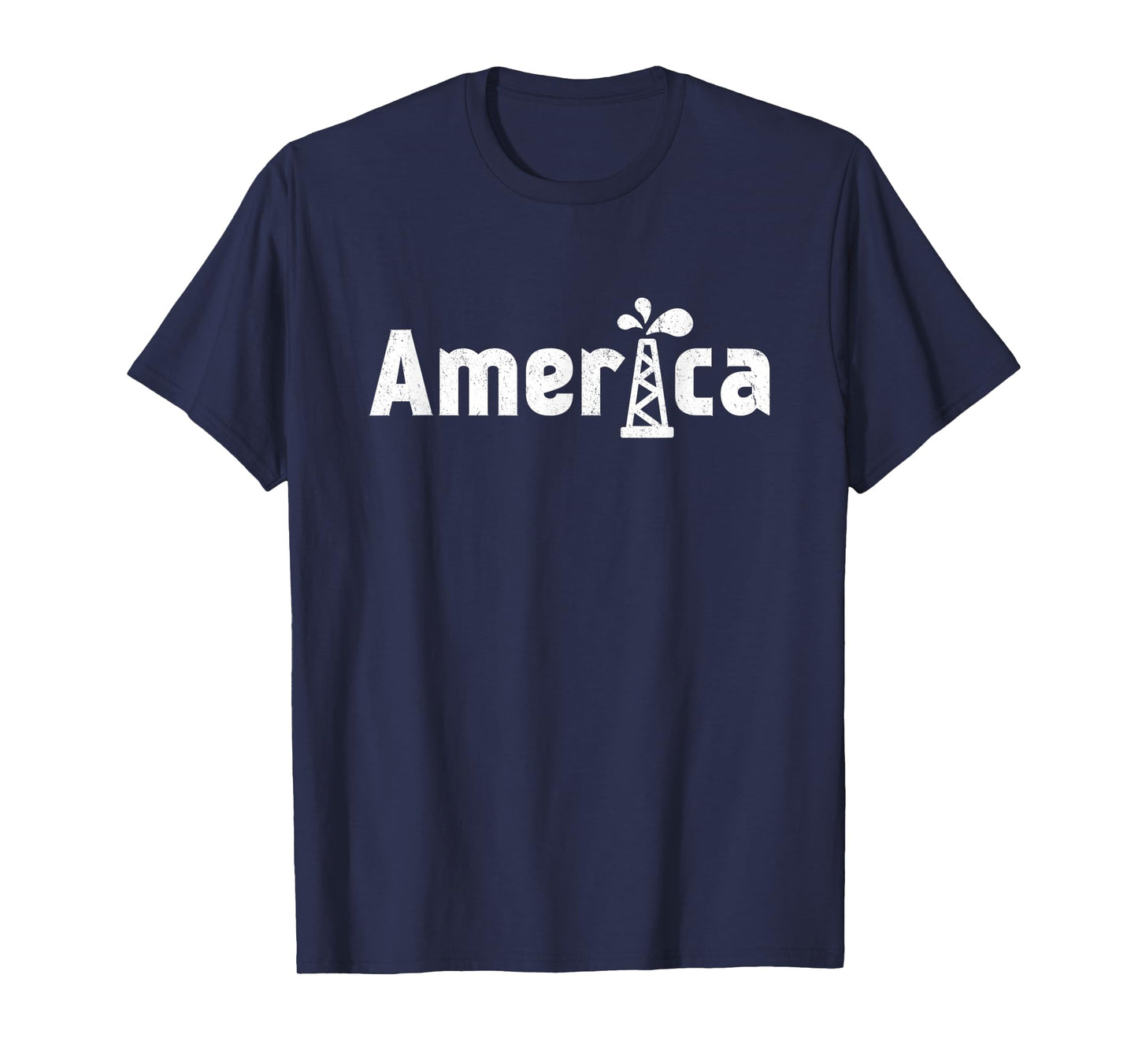 Oil Well Rig American Worker America USA Oilfield Refinery T-Shirt