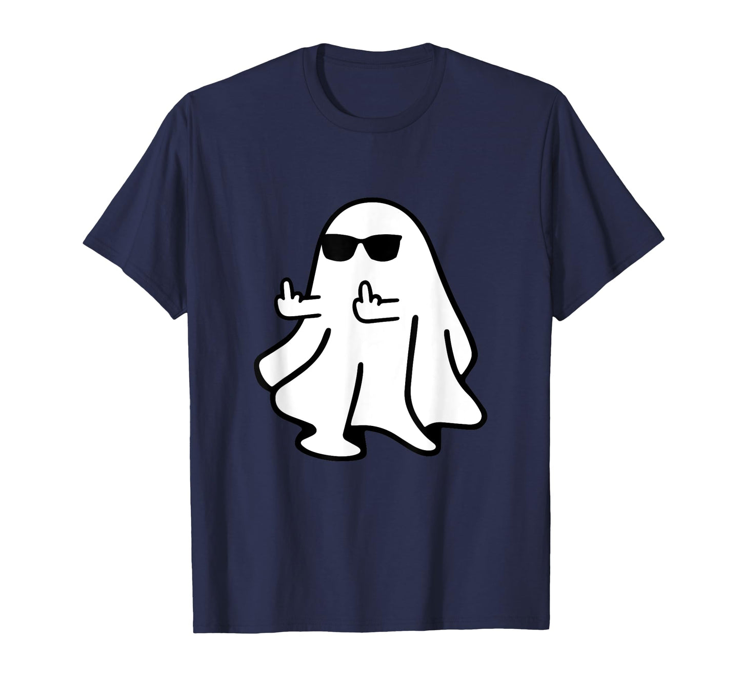 Cute Ghost Middle Finger Halloween Shirt Costume Funny T-Shirt