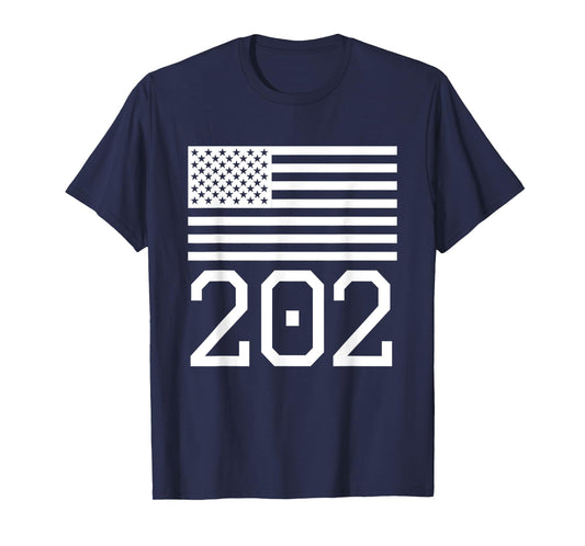 Area Code 202 American Flag USA Washington DC T-Shirt
