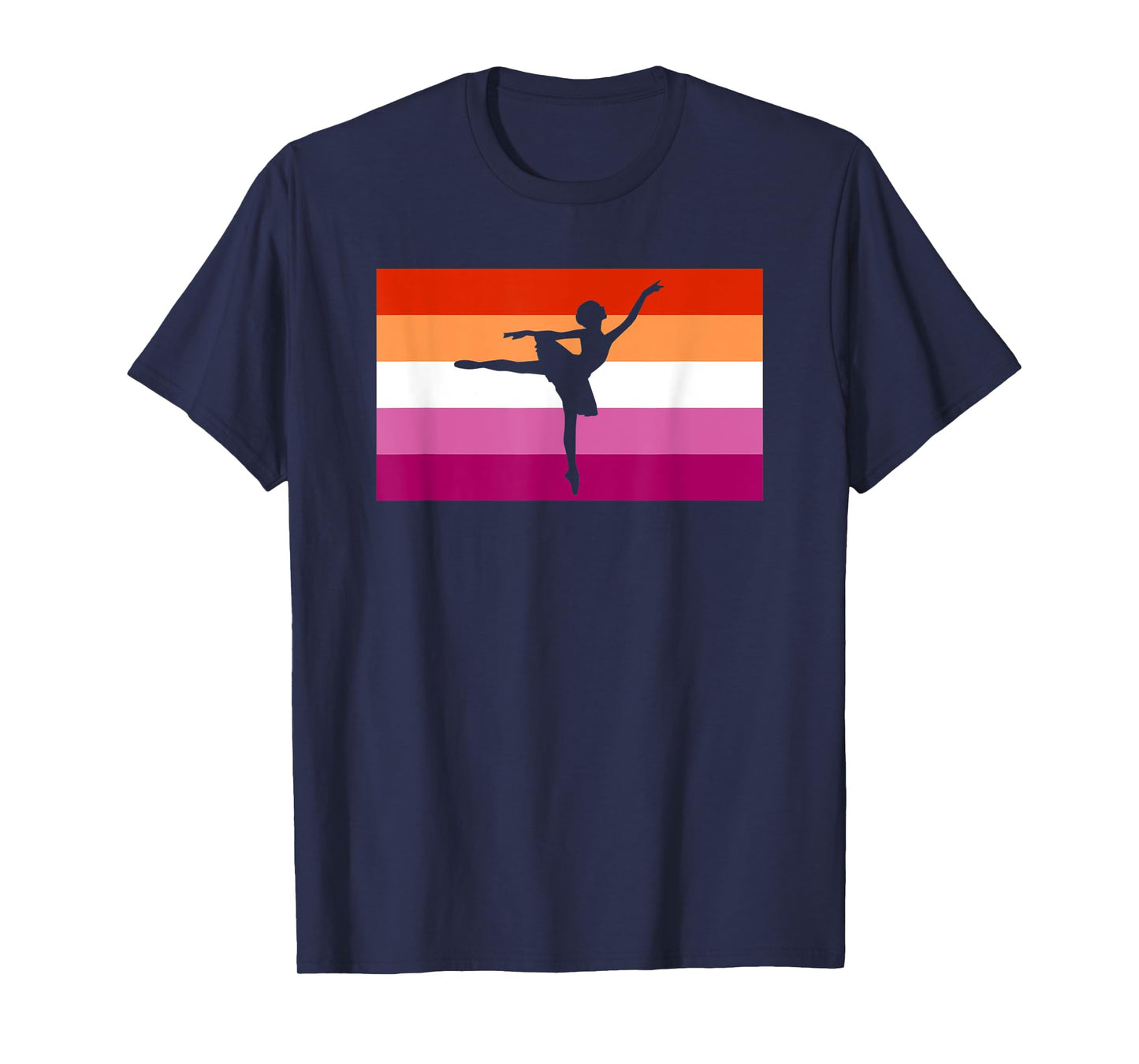 Ballet Dancer Ballerina Lesbian Pride Flag LGBTQ Pride Month T-Shirt