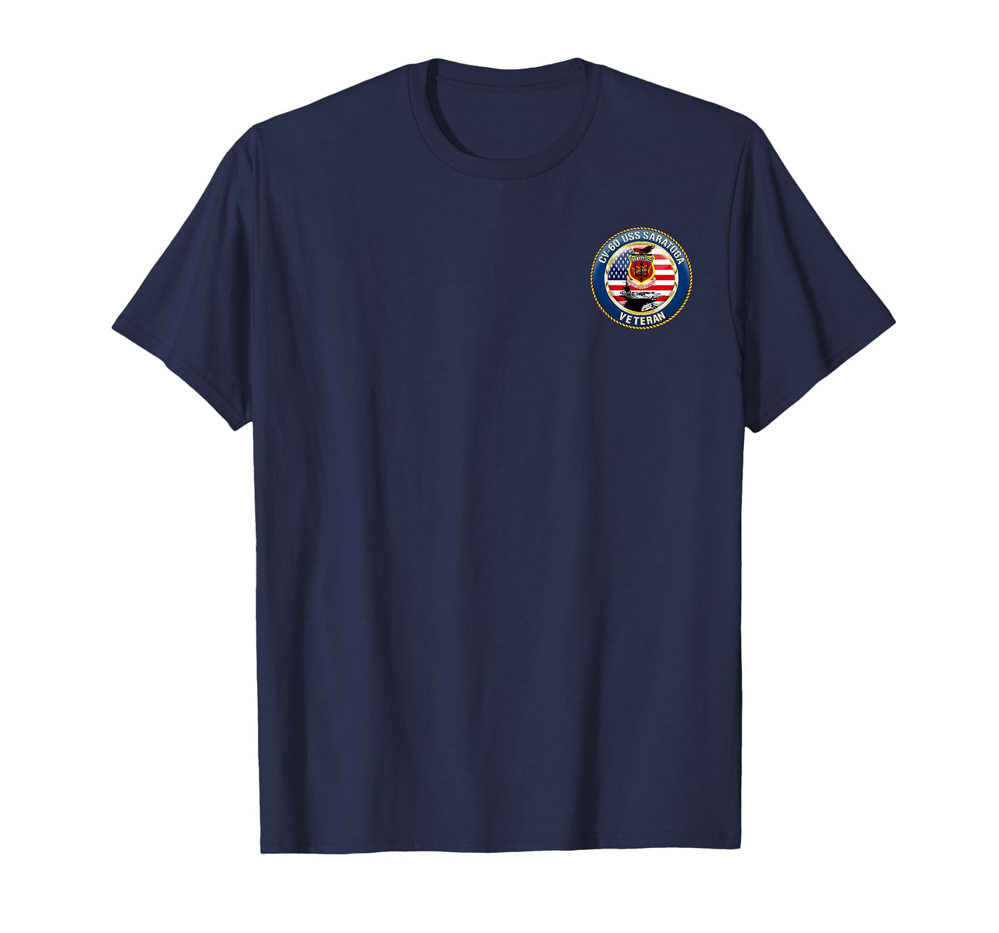 USS Saratoga CV-60 Aircraft Carrier Veteran Logo Patriotic T-Shirt