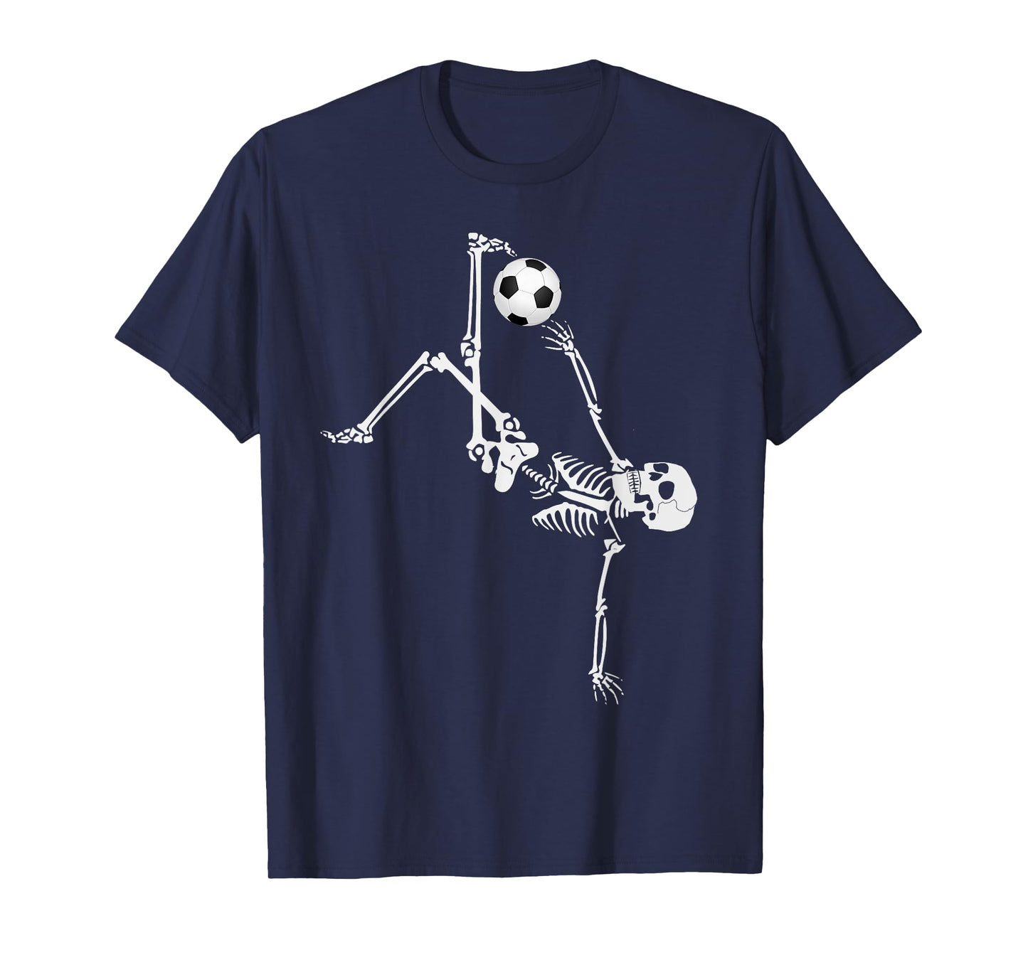 Soccer Skeleton Halloween Soccer Bicycle Kick T-Shirt