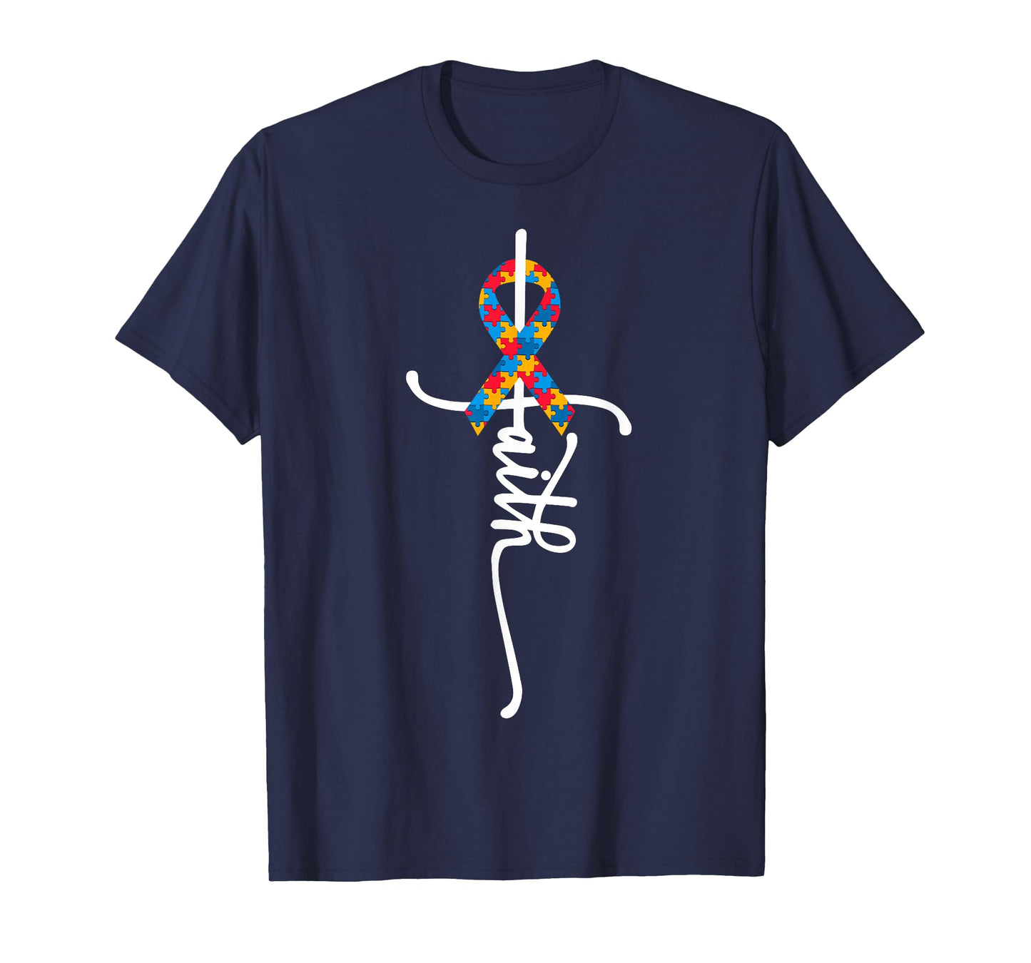 Autism Awareness Women Men Kids Autism Faith Autistic ASD T-Shirt