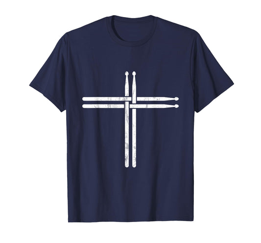 Christian Drum Stick Cross Funny Drummer T-Shirt