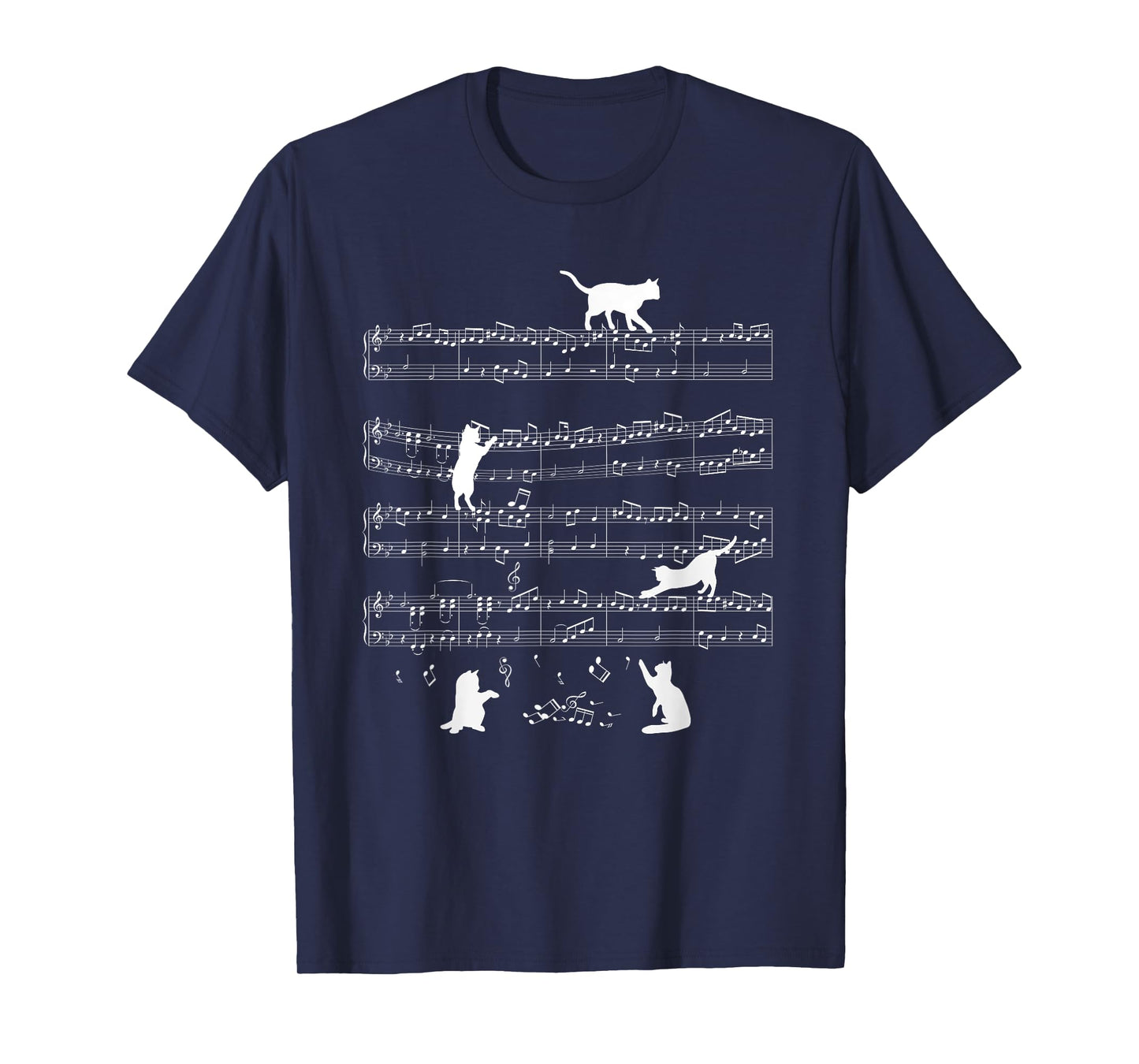 Cats Cat Music Notes Cat Lover Cat Animal Gift T-Shirt