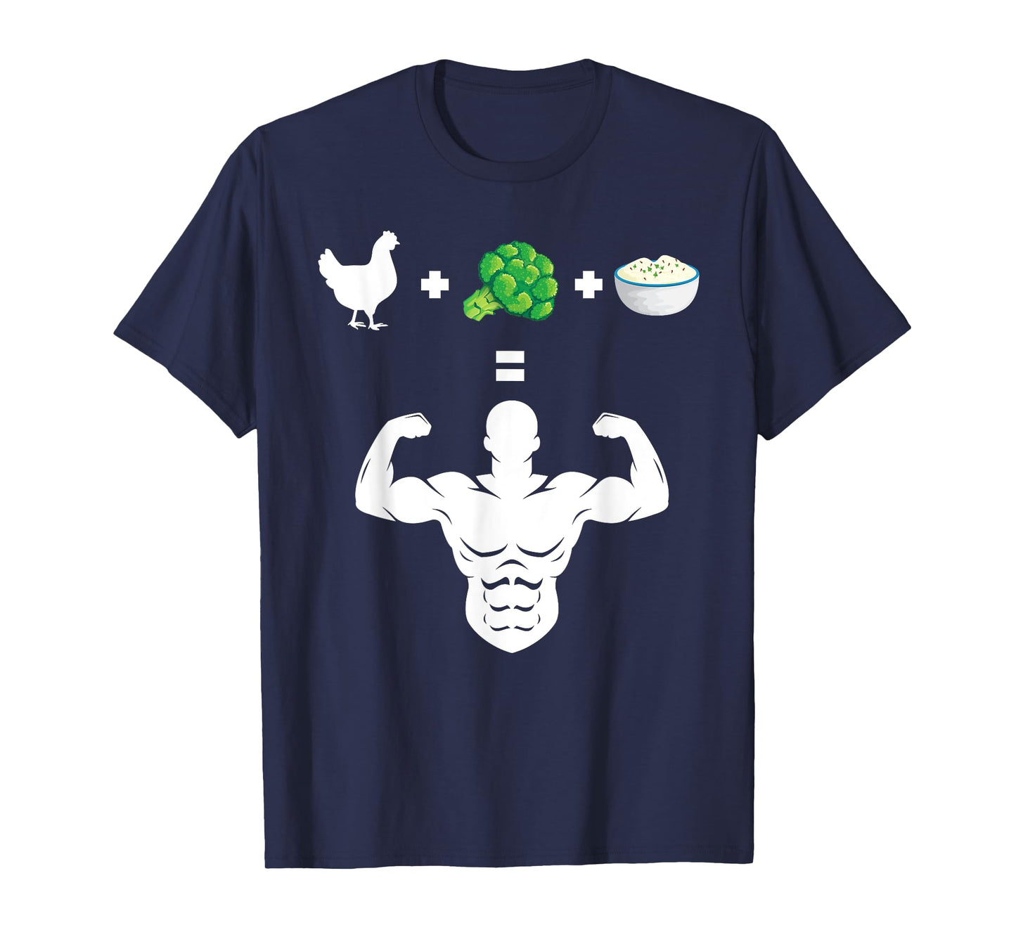 Chicken Broccoli Rice Bodybuilder Fun Broccoli Lover Workout T-Shirt