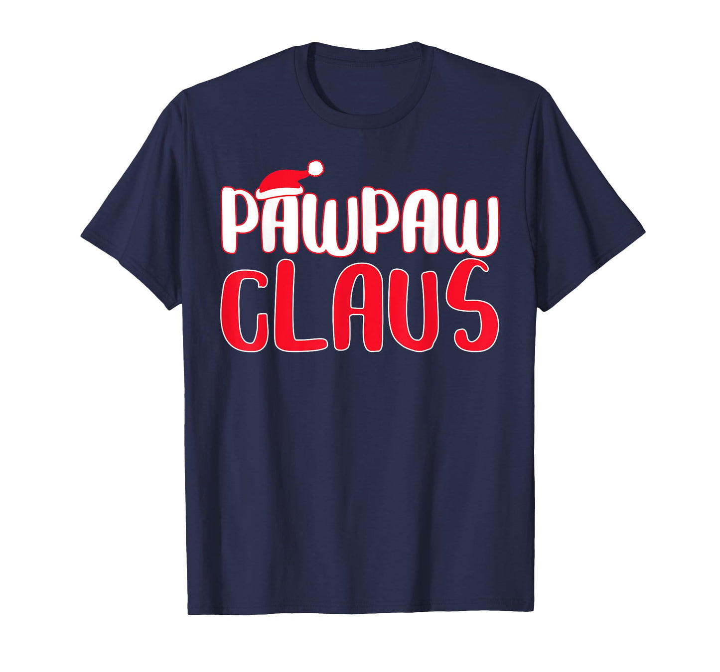 Pawpaw Claus T-Shirt - Men's Black Santa Christmas Shirt - Small - Short Sleeve - Cotton 65%, Polyester 35%