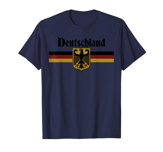 Deutschland Germany Flag Coat of Arms Eagle Banner Vintage T-Shirt Small