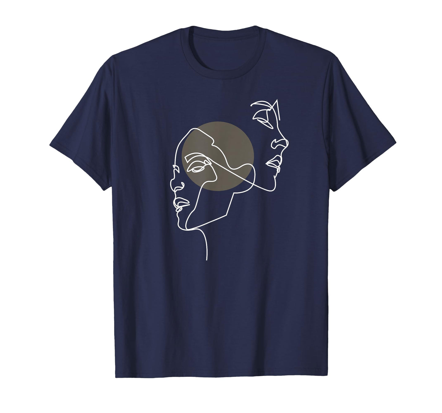 Artsy Line Faces Abstract Aesthetic Art T-Shirt